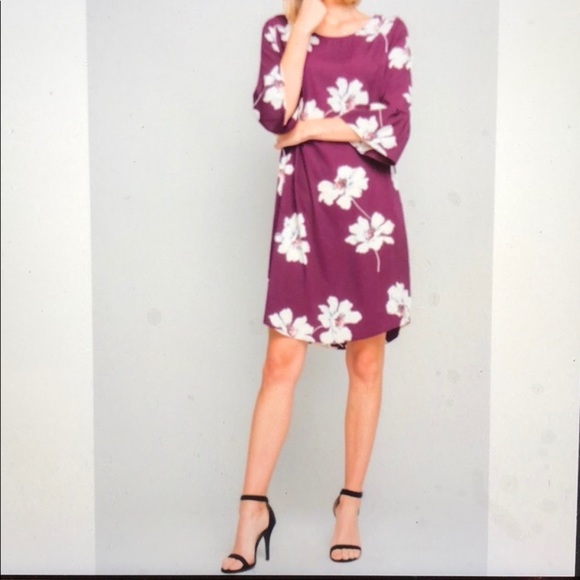 Burgundy floral print Dress - Picture 4 of 7